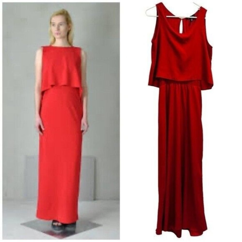 Kenneth Cole Red Maxi Dress Women’s Size 8